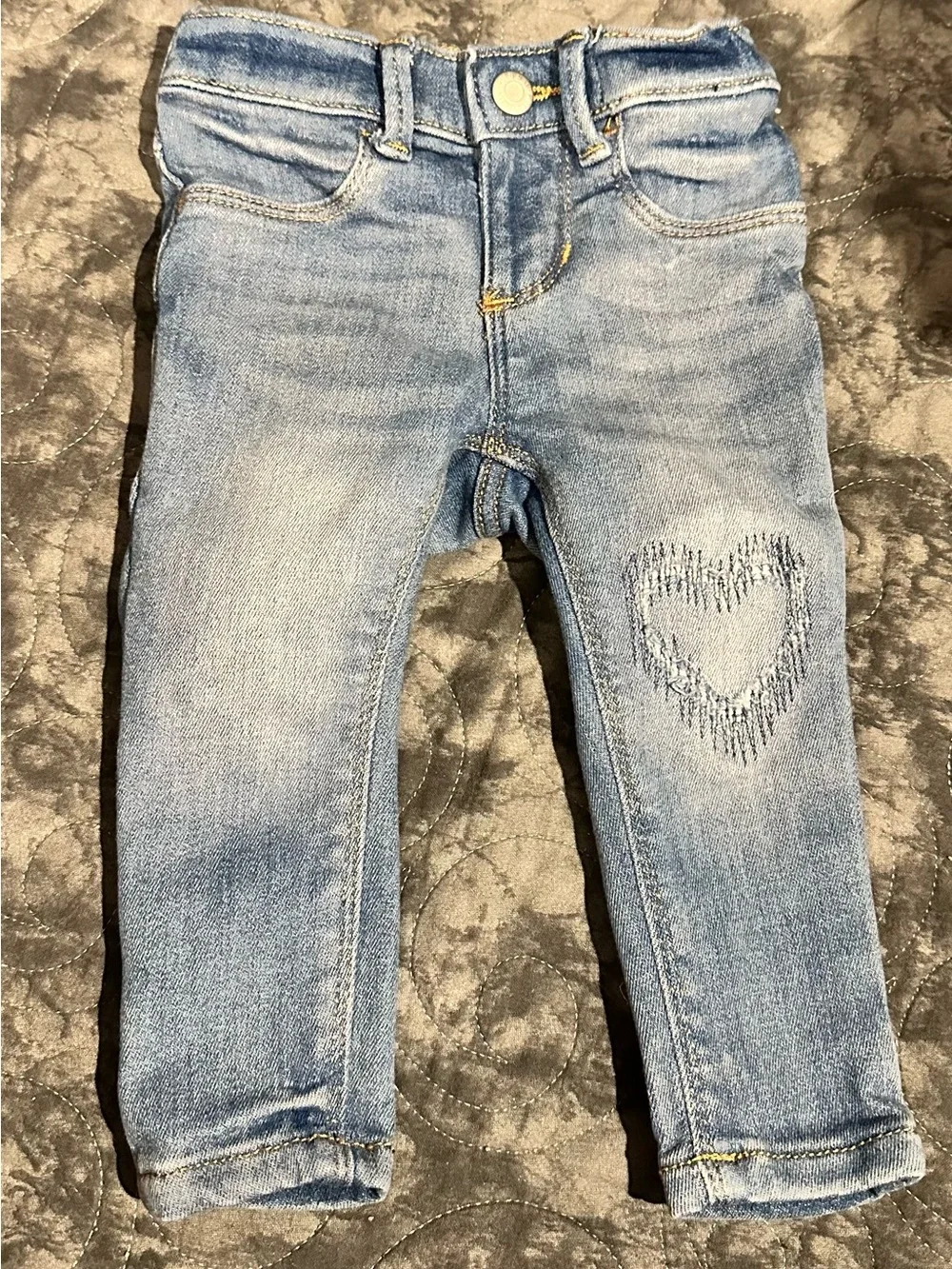 Old Navy Infant Light Blue Skinny Jeans with Heart Stitch